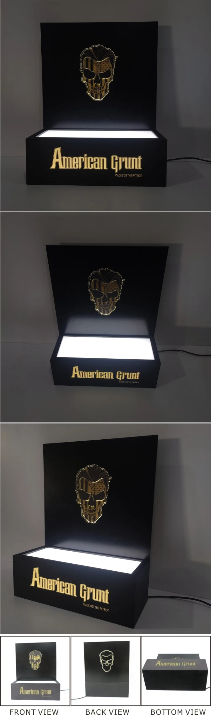 Acrylic Made Black LED Bottle Glorifier Lighted Display Stand