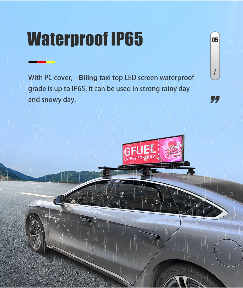 P2.5 P4 5g Outdoor High Quality Taxi Top LED Screen Display for Car Trailer Bottle Bus Advertising Car LED Screen Display