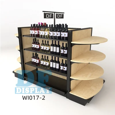 Wooden Wine Stand and Wooden Wind Floor Display Rack Wine Rack Wine Storage Rack Liquor Display Cabinet