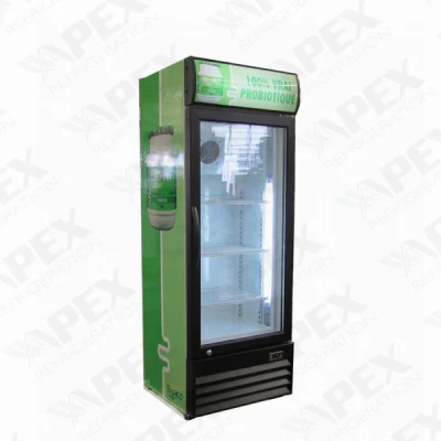 Vertical Open Glass Door Beverage, Beer Bottle Upright Display