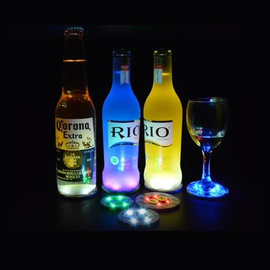 LED Pad Flashing LED Coaster LED Bottle Sticker Base LED Display Base