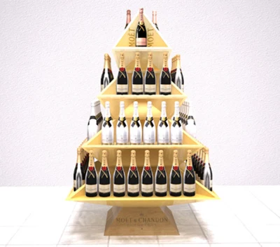 Wine Bottle Box Beverage Drinking Cardboard Floor Display Stand, Corrugated Paper Free Standing Pop up Display