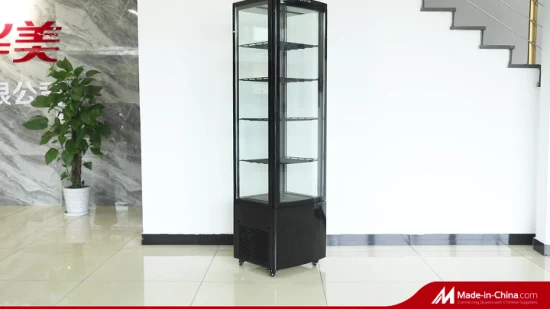 Commercial Refrigerated Four-Sided Glass Display Wine Cabinet